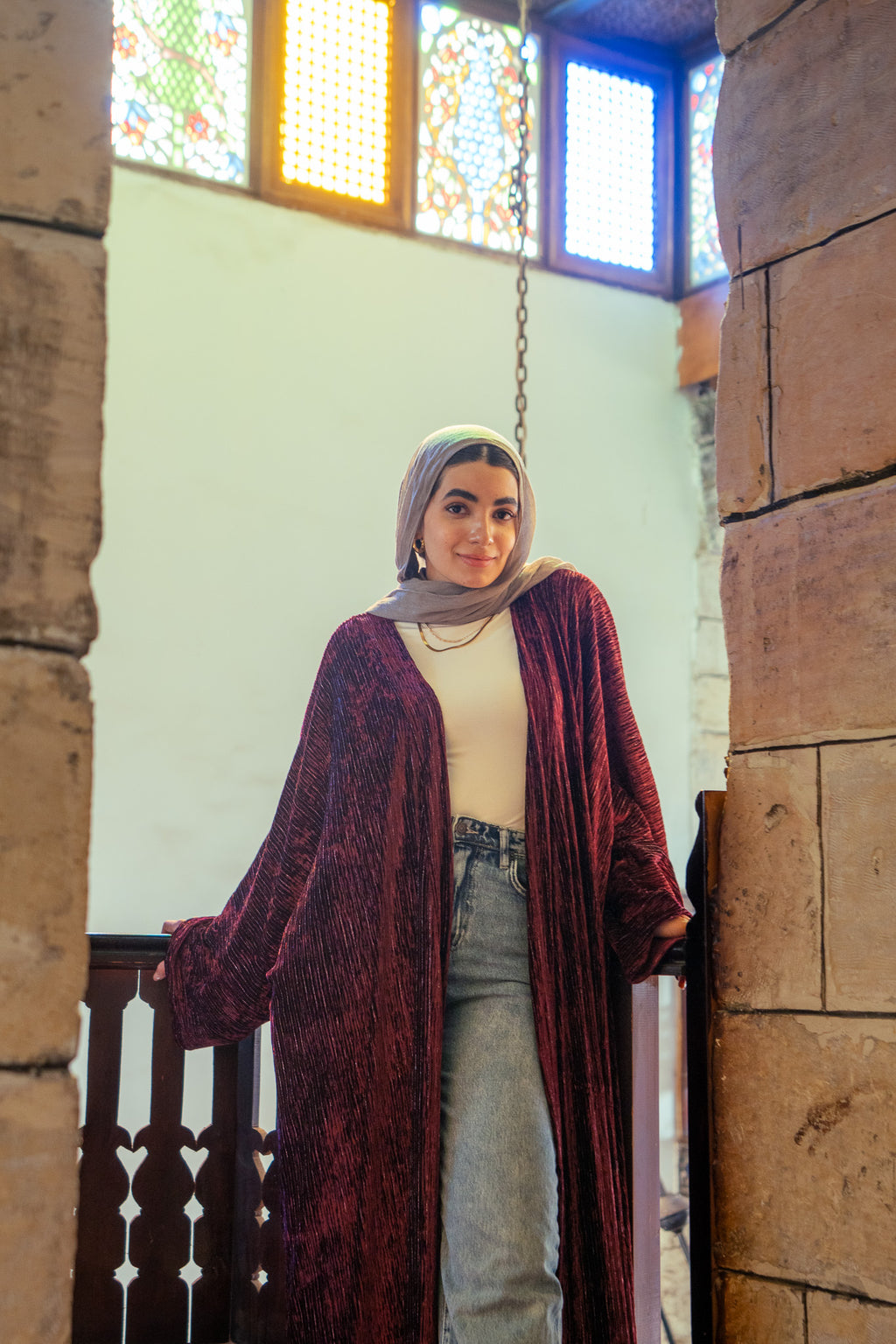 Velvet Burgundy Kaftan