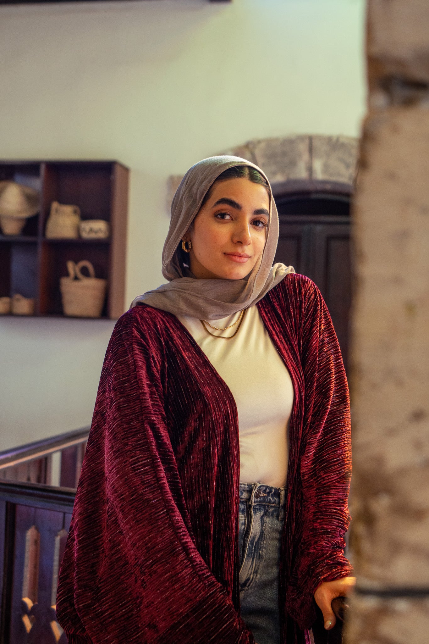 Velvet Burgundy Kaftan