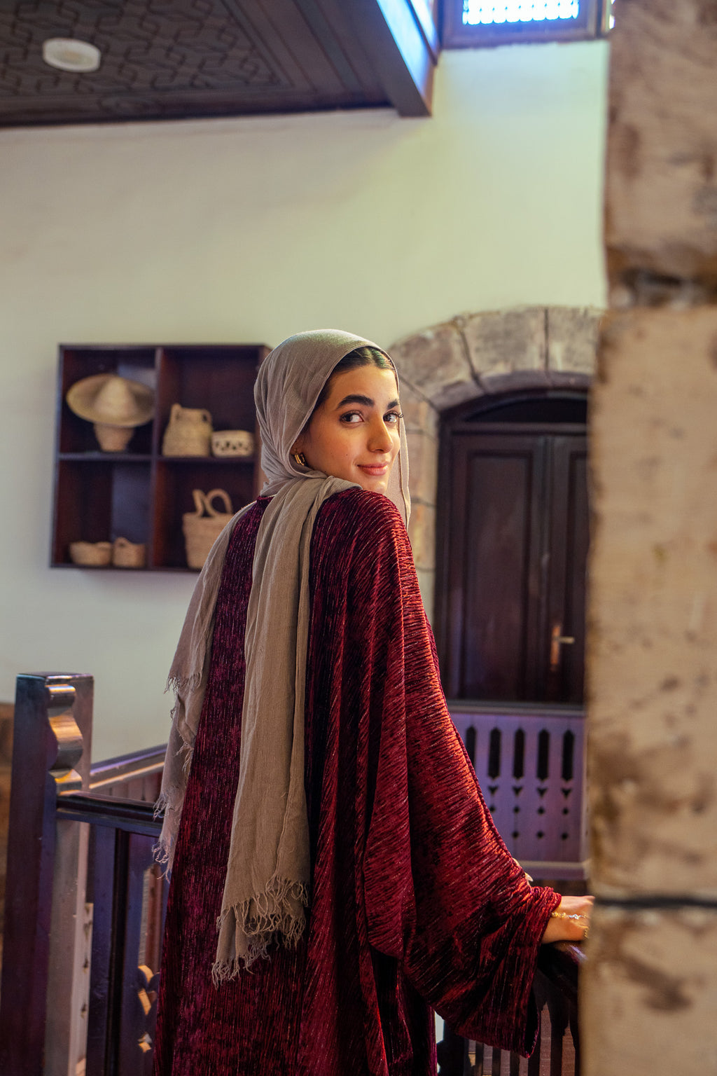 Velvet Burgundy Kaftan