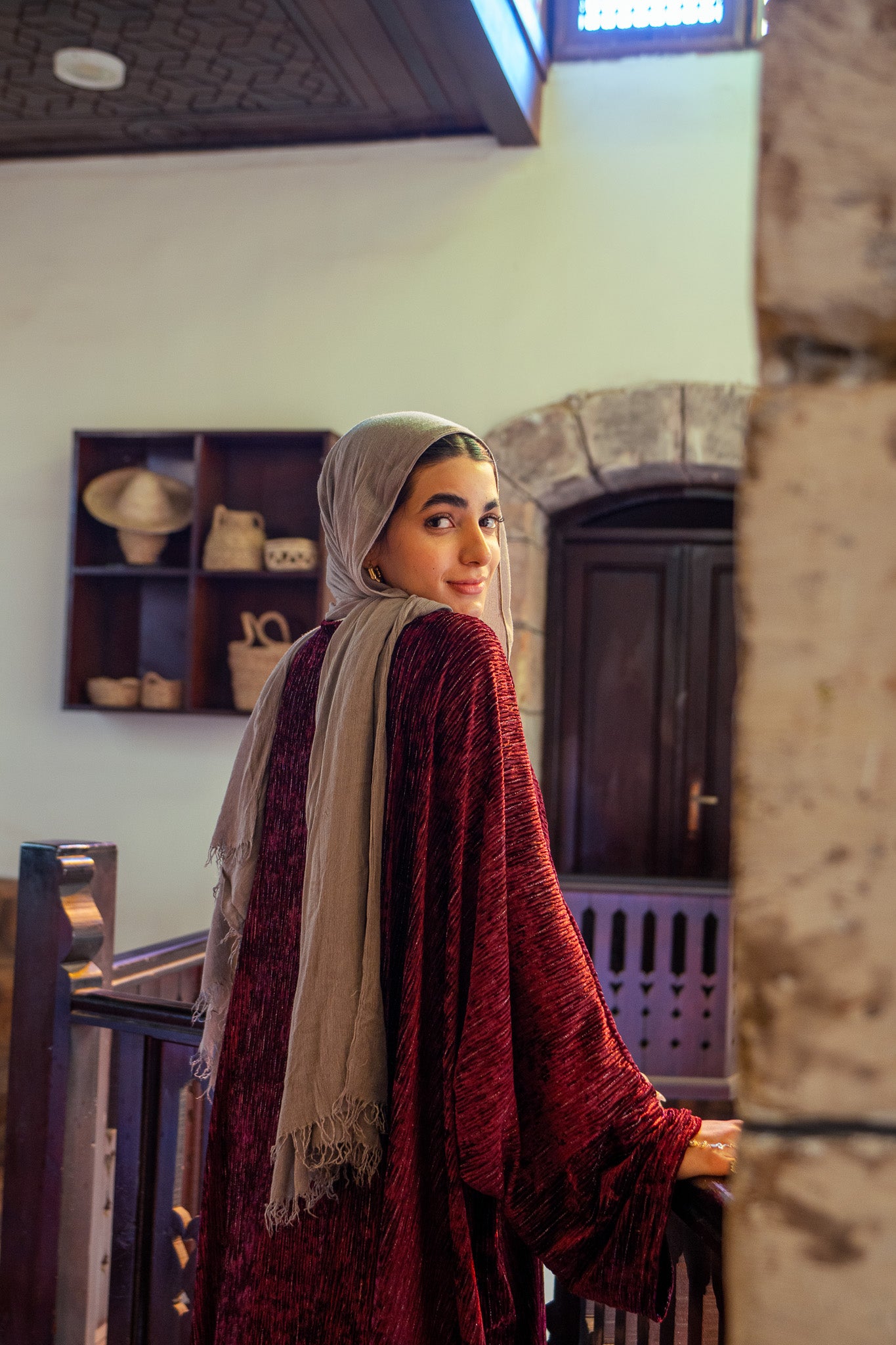 Velvet Burgundy Kaftan