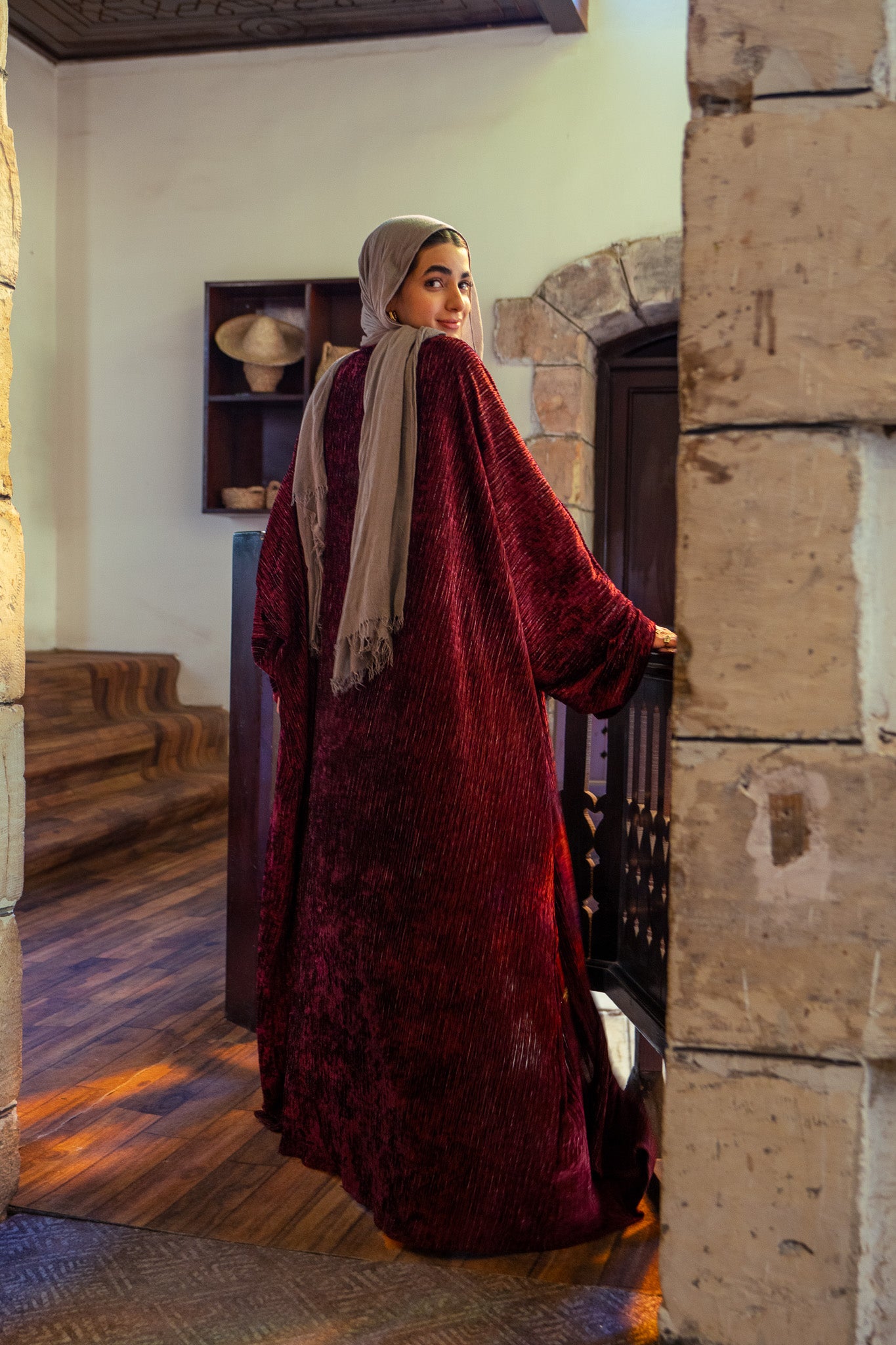 Velvet Burgundy Kaftan