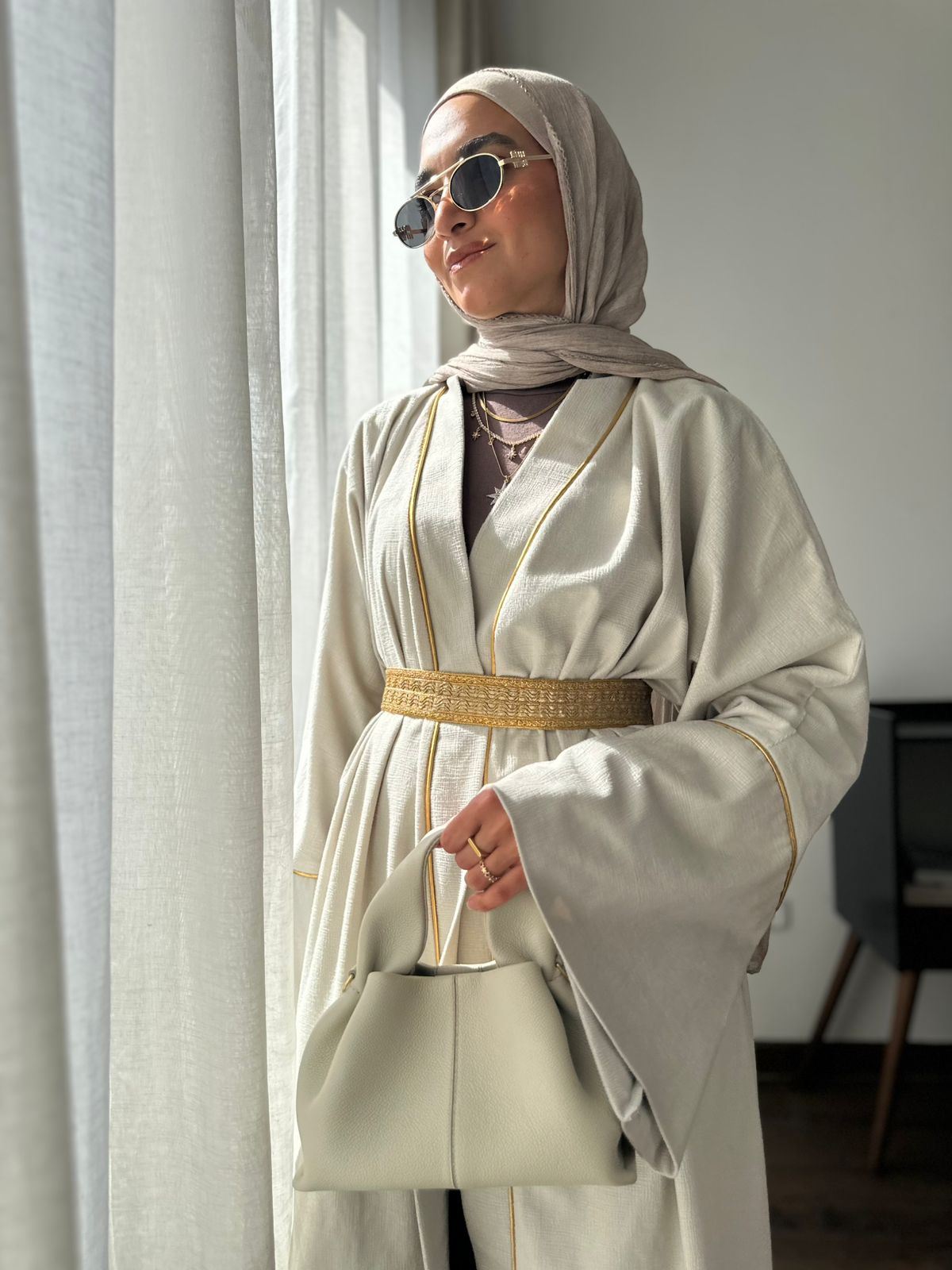 Golden Beige Kaftan