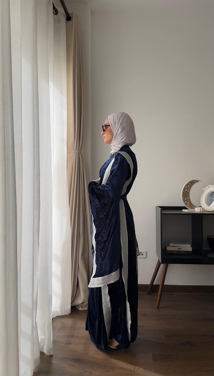 Dark Navy Velvet Kaftan