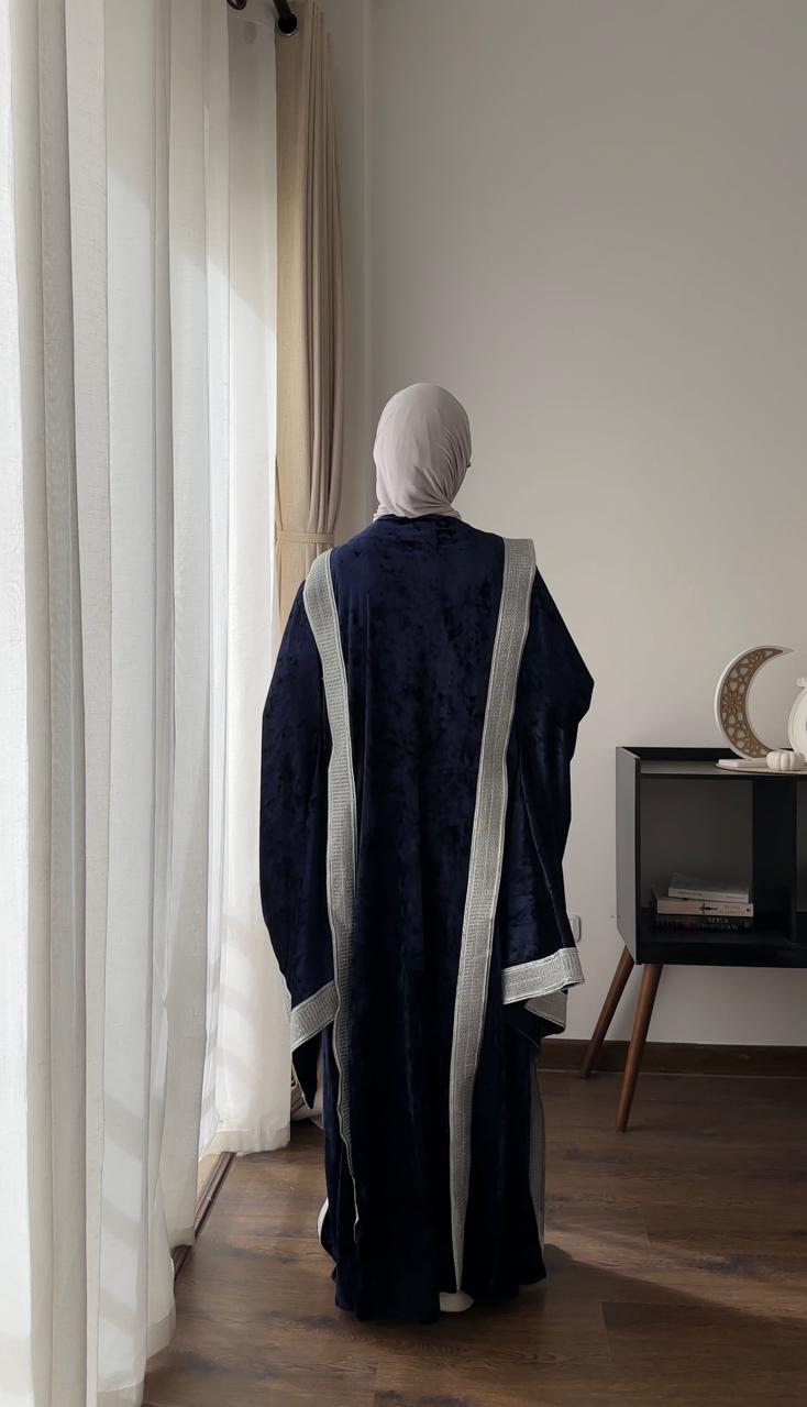 Dark Navy Velvet Kaftan