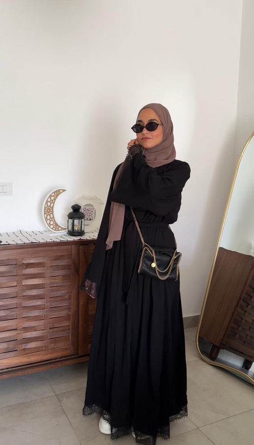 Black Lace Abaya
