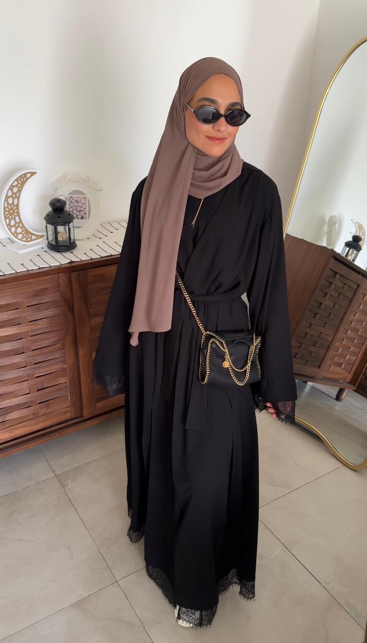 Black Lace Abaya