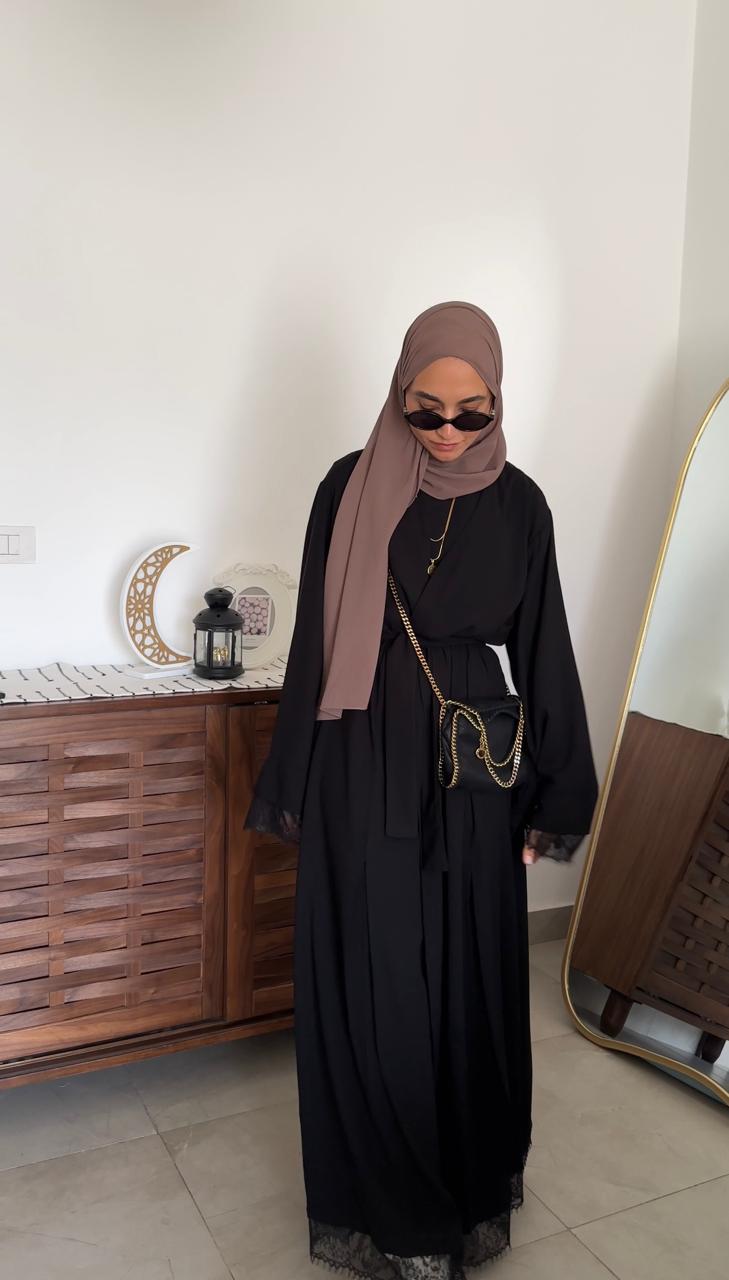 Black Lace Abaya